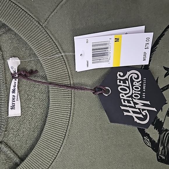 Heroes Motors Motorcycle Sweatshirt. Size Med. Unisex - Picture 5 of 11